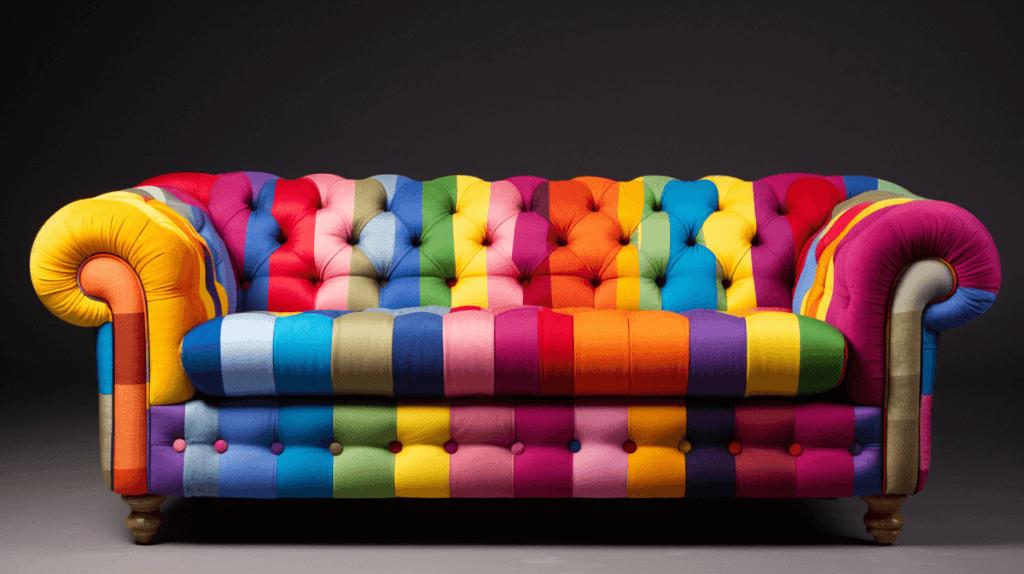 teinture canapé multicolore
