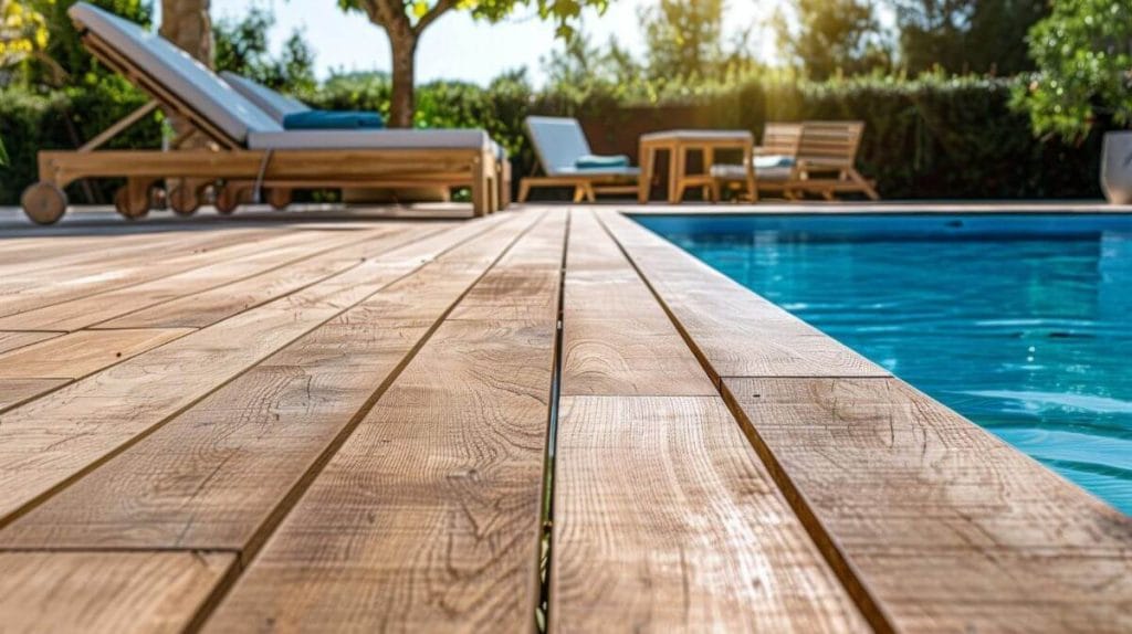 piscine sur terrasse en bois