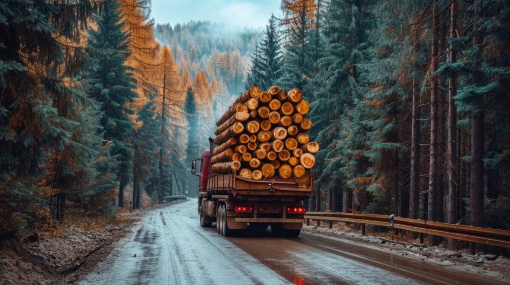 camion grume bois
