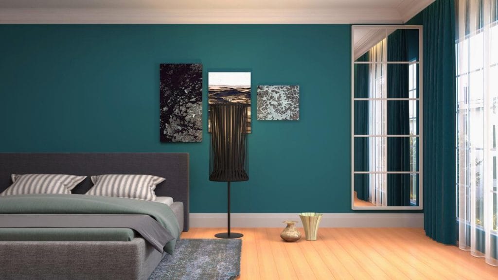 chambre bleu canard