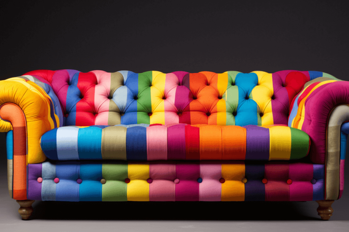 teinture canapé multicolore