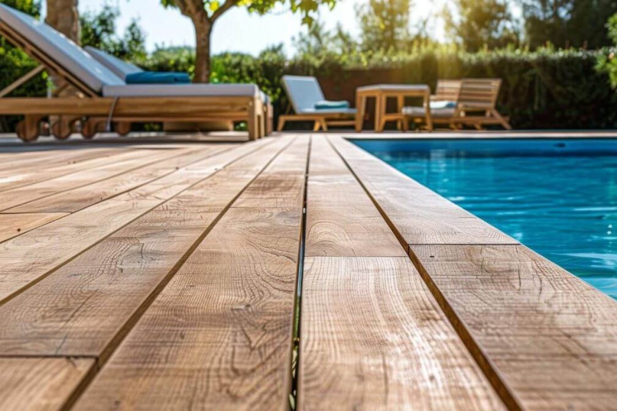piscine sur terrasse en bois